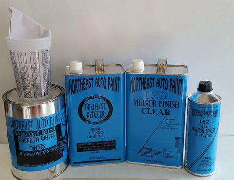 HONDA/ACURA TAFFETA WHITE NH578 BASECOAT CLEARCOAT BASECOAT CLEARCOAT AUTOMOTIVE RESTORATION CAR PAINT